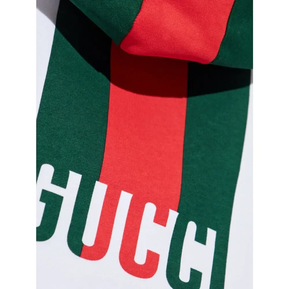 Men's Gucci 100% cotton web striped red/green hoodie size XL made in Italy